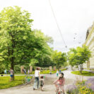 Autofreie Schulvorplätze in Penzing - Rendering